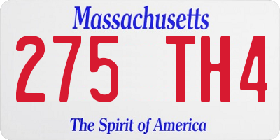 MA license plate 275TH4