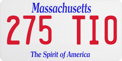 MA license plate 275TI0