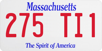 MA license plate 275TI1