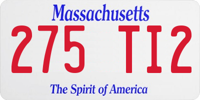 MA license plate 275TI2