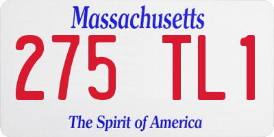 MA license plate 275TL1