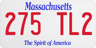 MA license plate 275TL2
