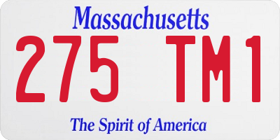 MA license plate 275TM1