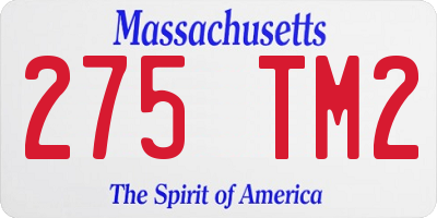 MA license plate 275TM2