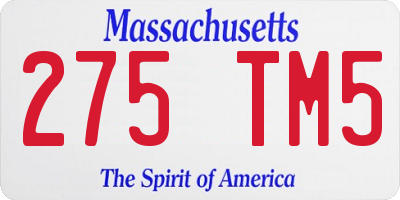 MA license plate 275TM5