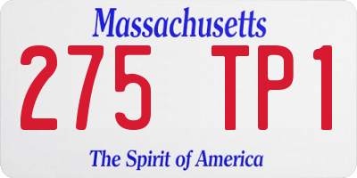 MA license plate 275TP1