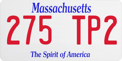 MA license plate 275TP2