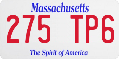 MA license plate 275TP6