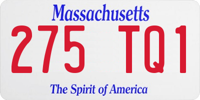 MA license plate 275TQ1