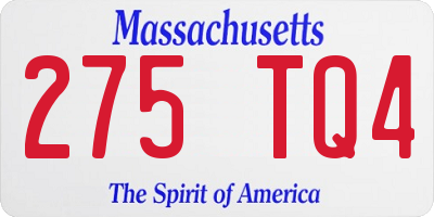 MA license plate 275TQ4