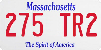 MA license plate 275TR2