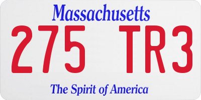 MA license plate 275TR3