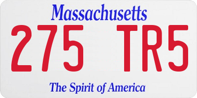 MA license plate 275TR5