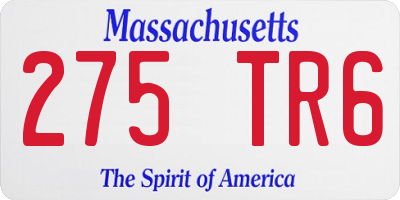 MA license plate 275TR6