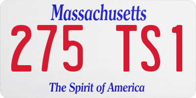 MA license plate 275TS1