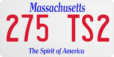 MA license plate 275TS2