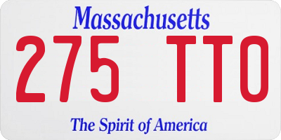 MA license plate 275TT0