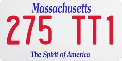 MA license plate 275TT1