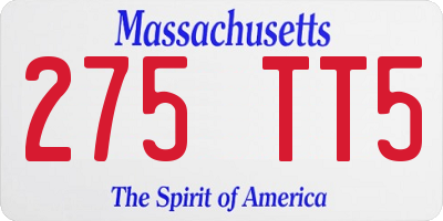 MA license plate 275TT5