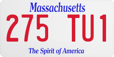 MA license plate 275TU1