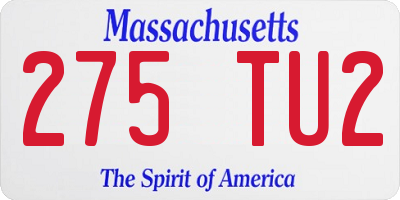 MA license plate 275TU2