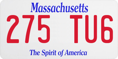 MA license plate 275TU6