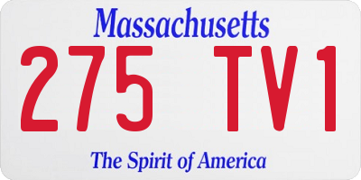 MA license plate 275TV1
