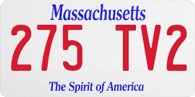 MA license plate 275TV2