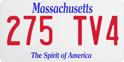 MA license plate 275TV4