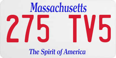 MA license plate 275TV5