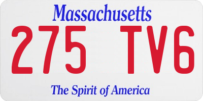 MA license plate 275TV6