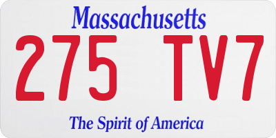 MA license plate 275TV7