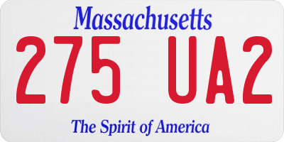 MA license plate 275UA2