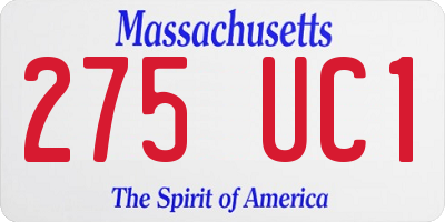 MA license plate 275UC1