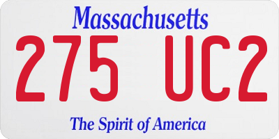 MA license plate 275UC2