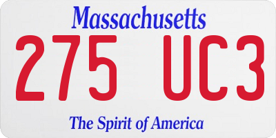 MA license plate 275UC3