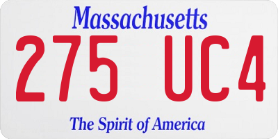 MA license plate 275UC4