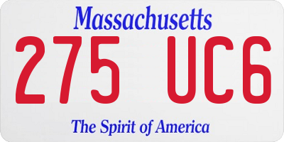 MA license plate 275UC6