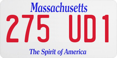 MA license plate 275UD1