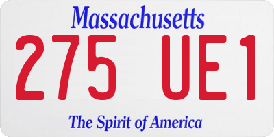 MA license plate 275UE1