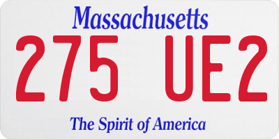MA license plate 275UE2