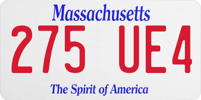 MA license plate 275UE4