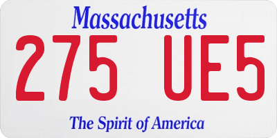 MA license plate 275UE5