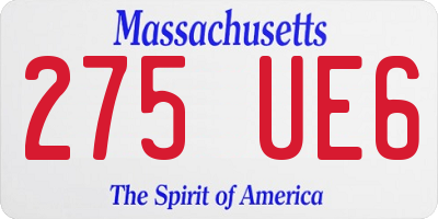 MA license plate 275UE6