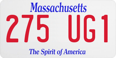 MA license plate 275UG1