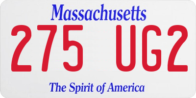 MA license plate 275UG2