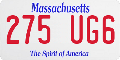 MA license plate 275UG6