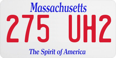 MA license plate 275UH2