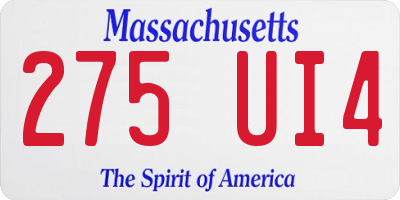 MA license plate 275UI4
