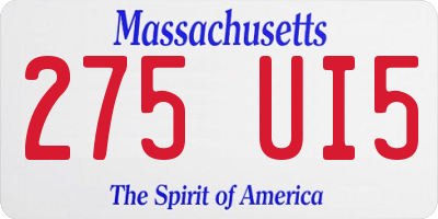 MA license plate 275UI5